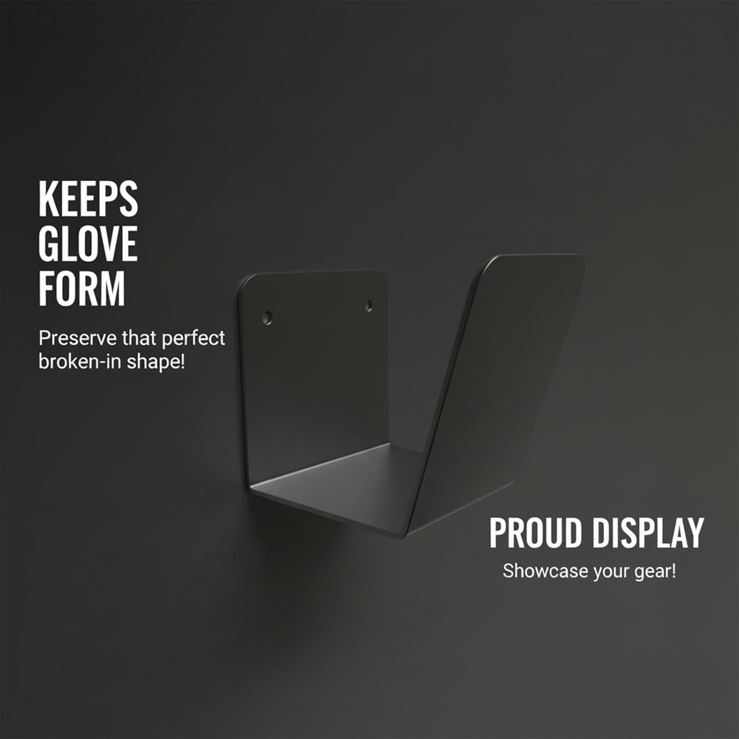 Metal Baseball Glove Wall Mount Holder 2 Pack [Invisible Floating Keeps Glove Shape][No Drilling][Space-Saving Storage] Sports Decor Display for Bedroom or Man Cave, Great Gift for Players