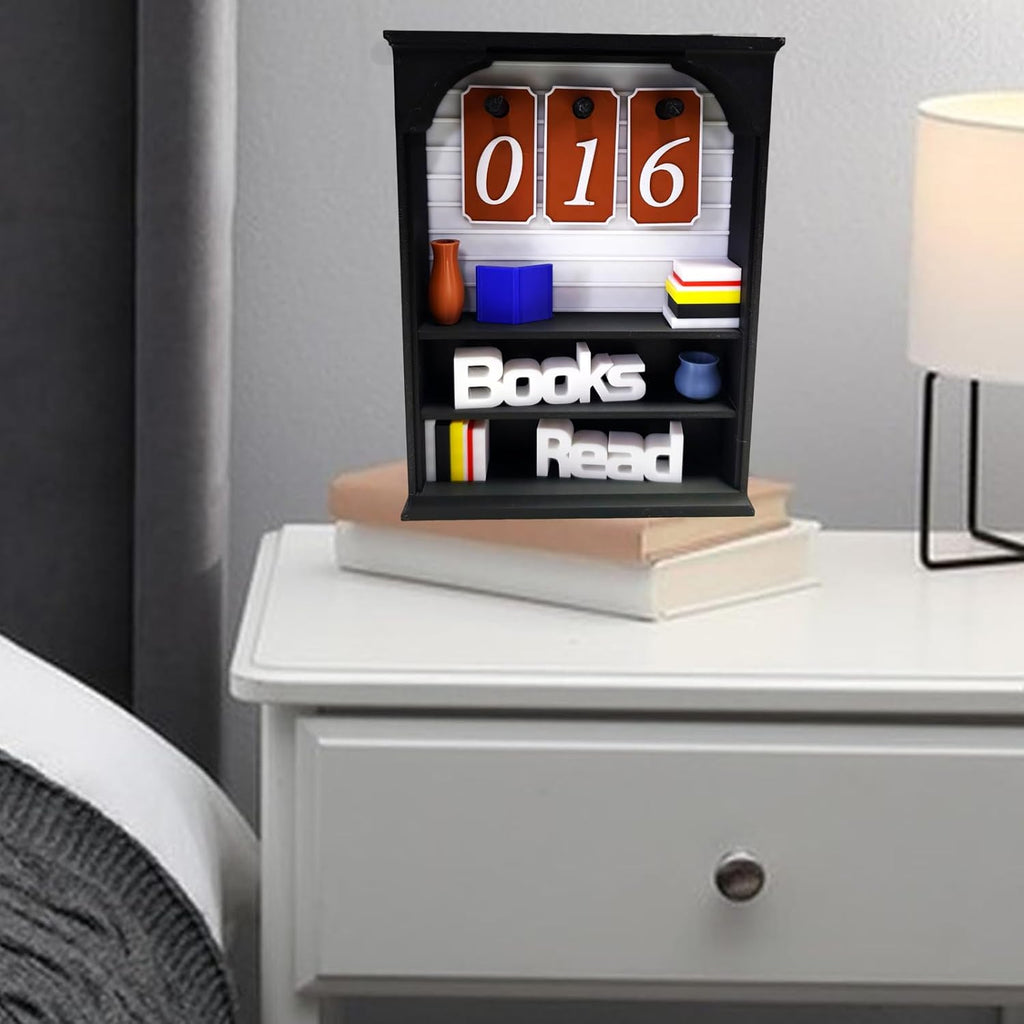 Books Read Tracker, Books Read This Year Counter for Reading Goal, Bookend Decor Book Accessories for Reader, Librarian and Teacher Reading Challenge Display