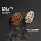 Metal Baseball Glove Wall Mount Holder 2 Pack [Invisible Floating Keeps Glove Shape][No Drilling][Space-Saving Storage] Sports Decor Display for Bedroom or Man Cave, Great Gift for Players