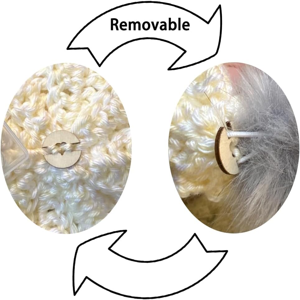 50PCS Removable Pom Poms Buttons for Hats, Faux Fur Pom Poms Keepers on Handmade Beanies, Hat Pom Pom Holder, Knitted Hat Making Fastener Tool, Pompom Holders for Knit Beanies and Toques