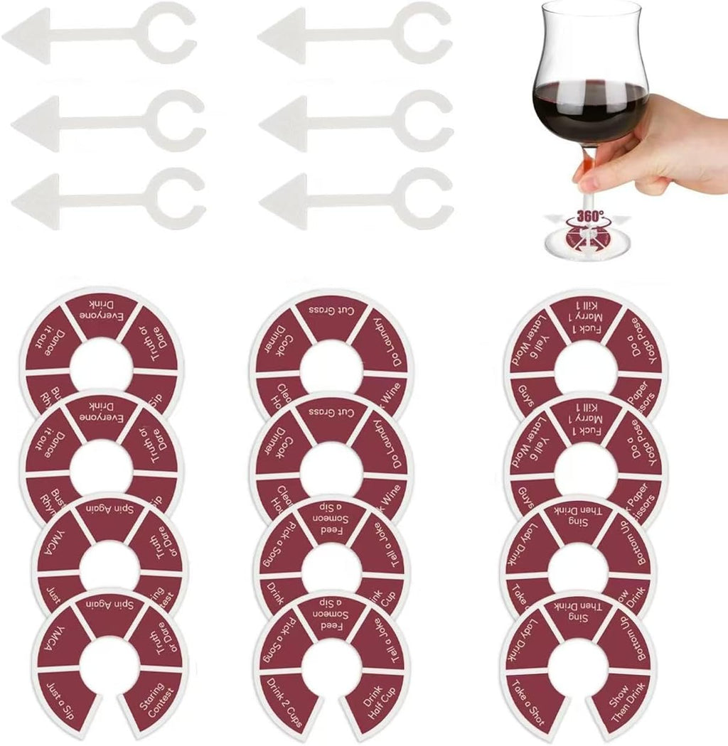 Wine Not Spin-Party Drinking Games for Adults, 12pcs Party Drinking Game for Game Nights, Funny Wine Spinner Party Game, Roulette Drinking Game for Adults Bachelorette Party Couples Novelty Gift
