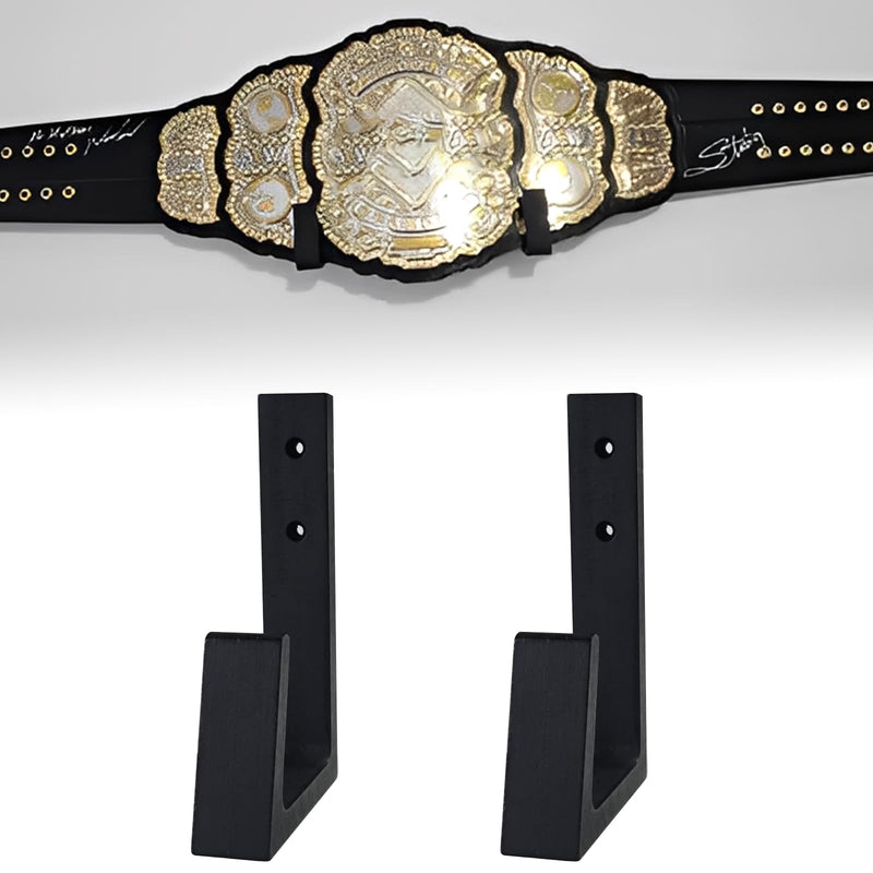 Wrestling Belt Wall Display Holder Compatible with WWE Belts, Wooden Horizontal Championship Belt Hanger Wall Mount, Durable & Easy to Install Title Belts Rack Organizer