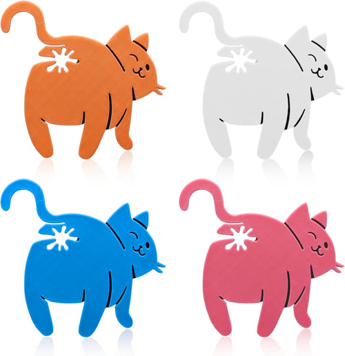 4PCS Funny Cat Butt Bread Clip, 3D Printed Cat Butt Bag Clips for Cat Lovers, Reusable Bread & Chip Bag Sealer Quirky Kitchen Gadget Home Decor Gift