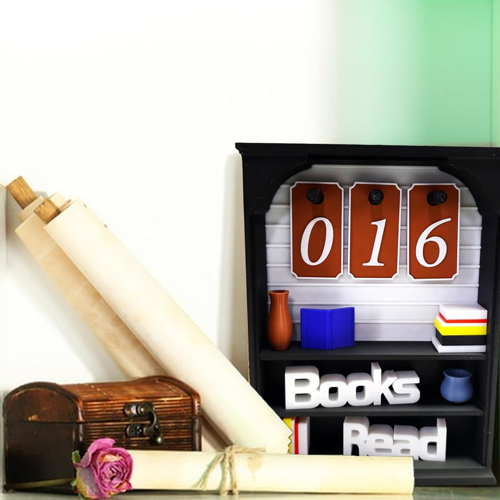 Books Read Tracker, Books Read This Year Counter for Reading Goal, Bookend Decor Book Accessories for Reader, Librarian and Teacher Reading Challenge Display