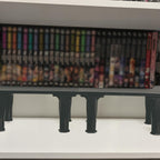 Bantlou 2 Pack Shelf Riser for Displaying Two Rows of Books on a Single Shelf, Wooden Adjustable Heigh Manga Display Stand, Space-Saving Display Stand for Books, Manga, DVDs, CDs