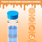 9 Pack 13mm Protective Vial Caps for 3ml Vials[Easy Identification & Lab Sample Organization][Reusable Plastic Safety Covers] 3ml Vials for Injection