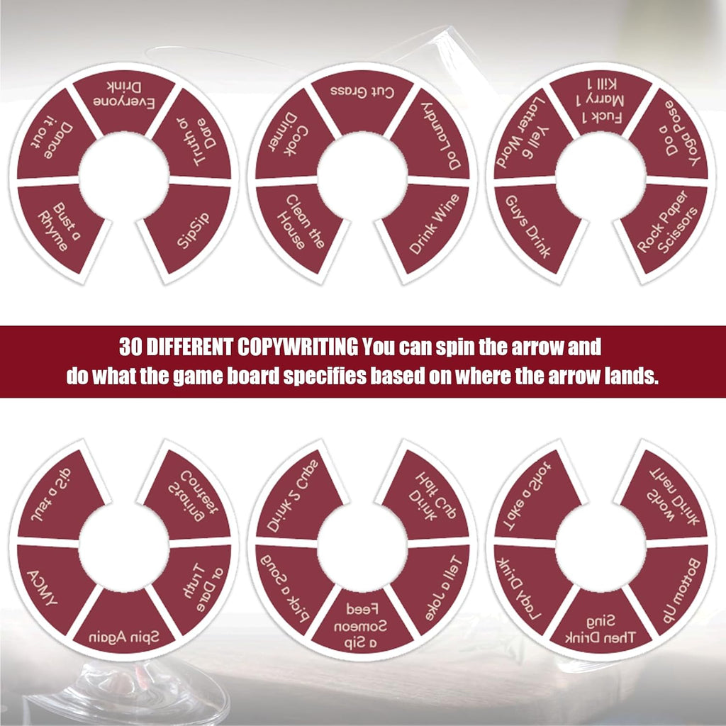 Wine Not Spin-Party Drinking Games for Adults, 18pcs Party Drinking Game for Game Nights, Funny Wine Spinner Party Game, Roulette Drinking Game for Adults Bachelorette Party Couples Novelty Gift