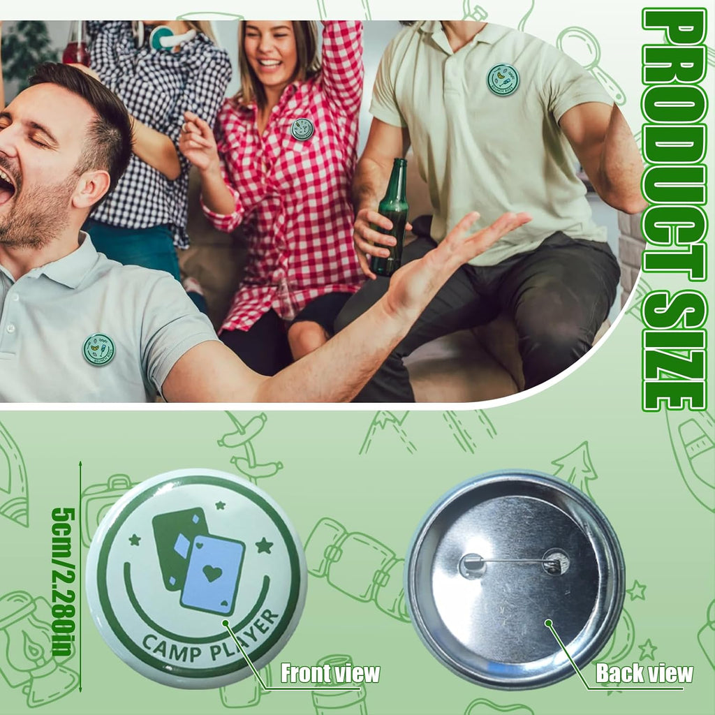 Camp Bachelorette Party Badges, Set of 12 Bachelorette Party Gift Badges for Bachelorette Party Kinds with Unique Titles