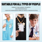 6pcs Badge Buddy Pin Holder for Displaying Badges Accessories, Badge Pin Holder for Horizontal and Vertical Use, Suitable for Nurse ID Cards, Student ID Cards, Employee Cards