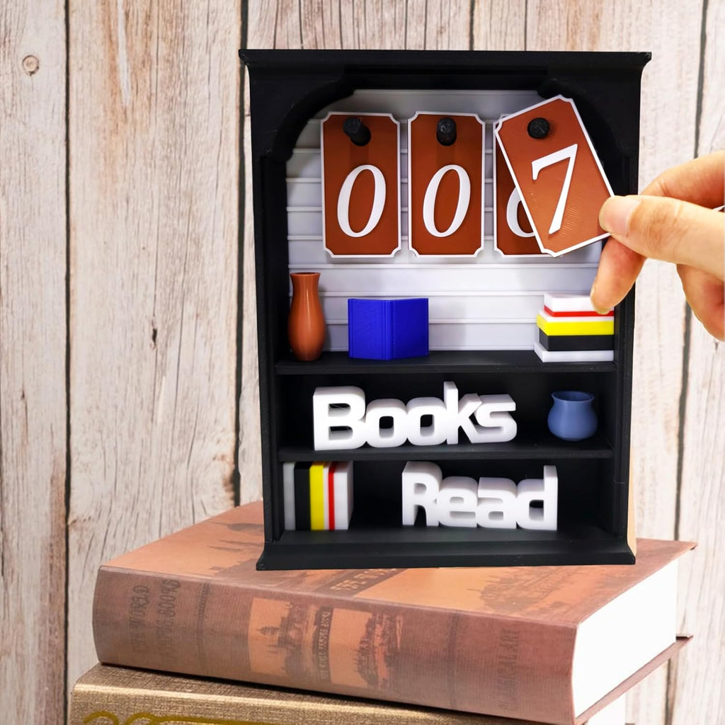 Books Read Tracker, Books Read This Year Counter for Reading Goal, Bookend Decor Book Accessories for Reader, Librarian and Teacher Reading Challenge Display