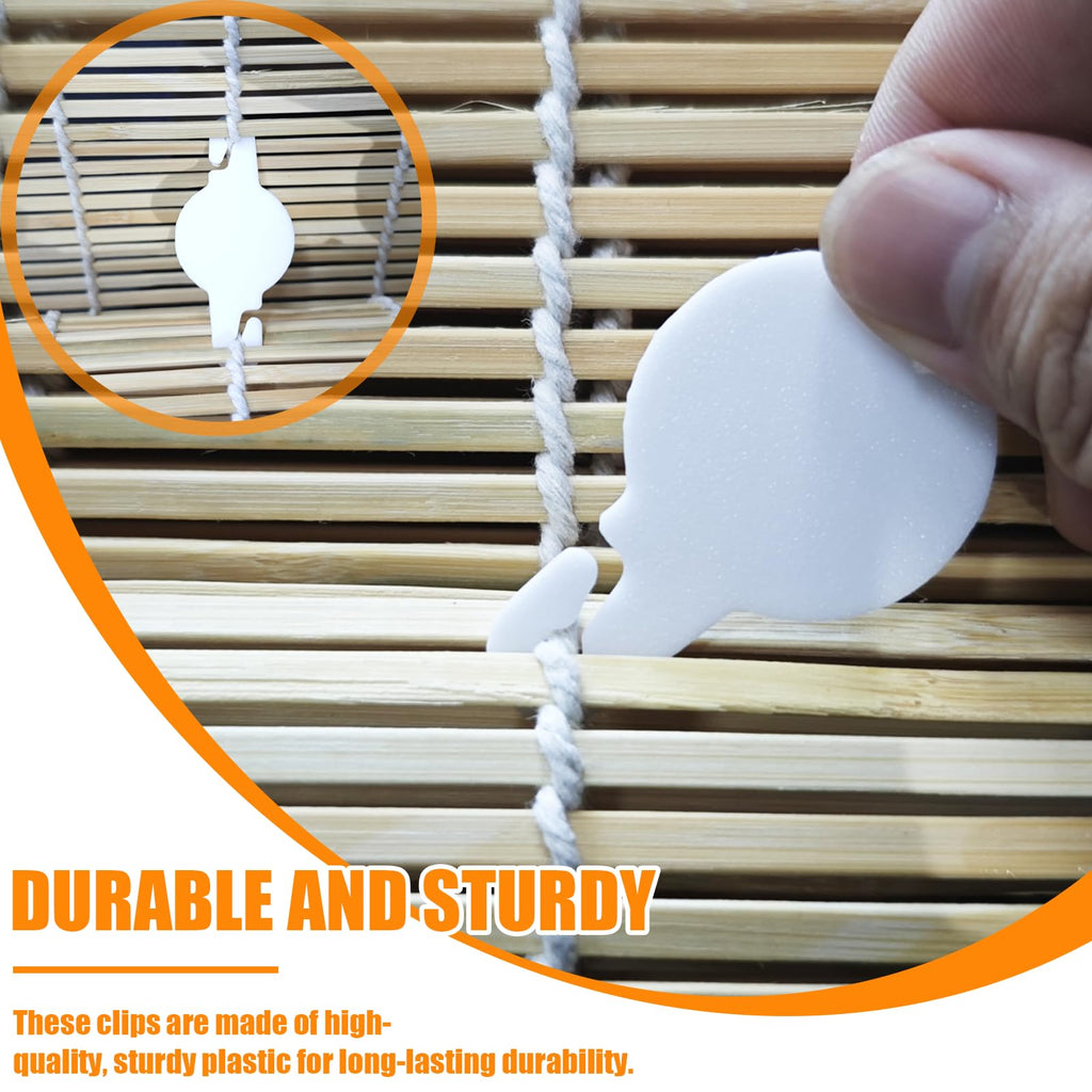 20 Pack String Clip for Roll Up Shade Compatible with Radiance, Cord Clips for Curtains and Shades, Outdoor Bamboo Roller Blind Replacement Clips