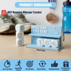 Falnvita Desk Running Mileage Tracker for Recording Mileage Running Pedometer & Goal Setter, Fitness Motivation Display for Runners, Marathon Training Gift (Black Boys)