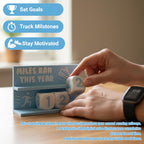 Falnvita Desk Running Mileage Tracker for Recording Mileage Running Pedometer & Goal Setter, Fitness Motivation Display for Runners, Marathon Training Gift (Black Boys)