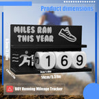Falnvita Desk Running Mileage Tracker for Recording Mileage Running Pedometer & Goal Setter, Fitness Motivation Display for Runners, Marathon Training Gift (Black Boys)