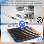 Aesthetic Practitioner Syringe Tray with Vial Holder, Bamboo Vial Holder Syringe Tray for 2-in-1 Combination, Syringe Storage Organizer for Aesthetic Practitioners and Small Vial Racks (Black)