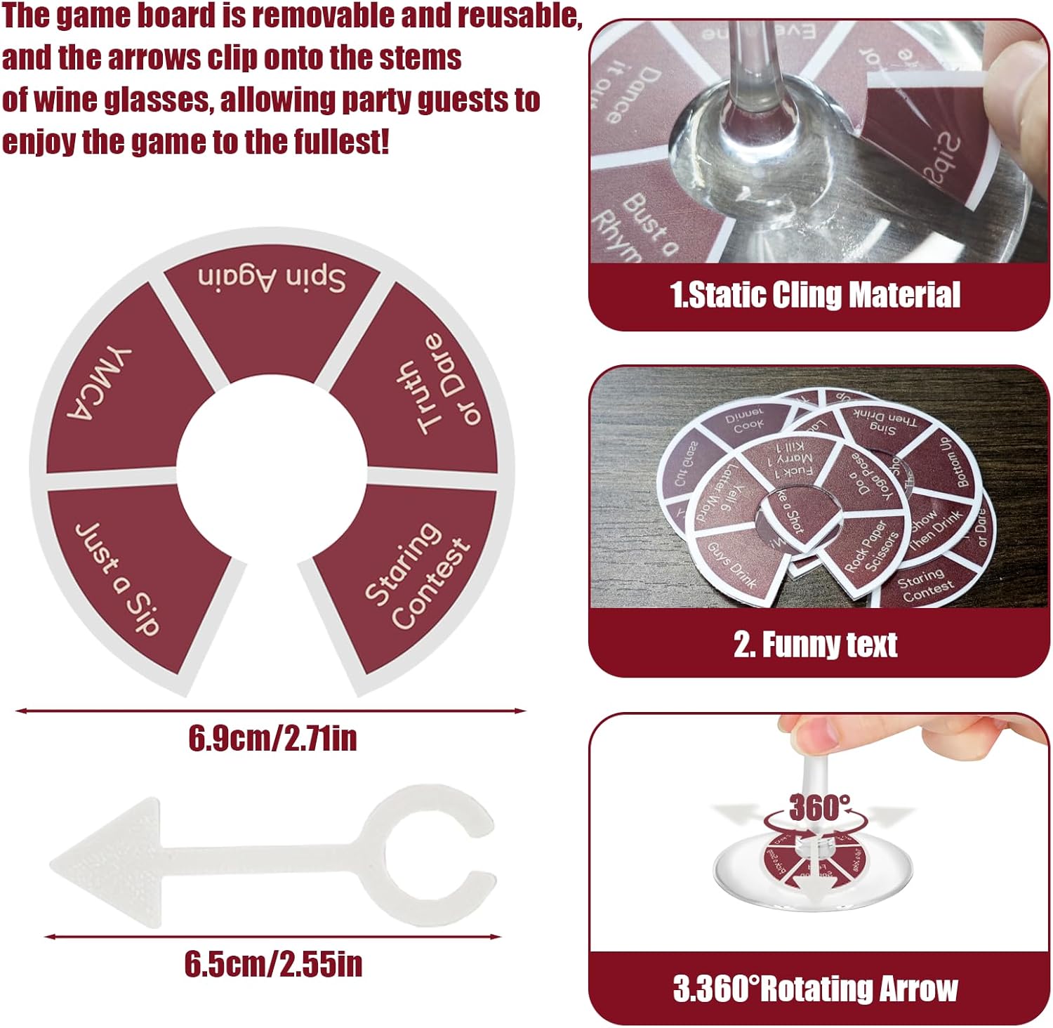 Wine Not Spin-Party Drinking Games for Adults, 18pcs Party Drinking Game for Game Nights, Funny Wine Spinner Party Game, Roulette Drinking Game for Adults Bachelorette Party Couples Novelty Gift