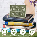 Books Read This Year Counter, Book tracker for Reading Goal, Library Decors, Book Counter Sign with Books Read This Year for Teachers, Writers, and Literary Fans（Olive）