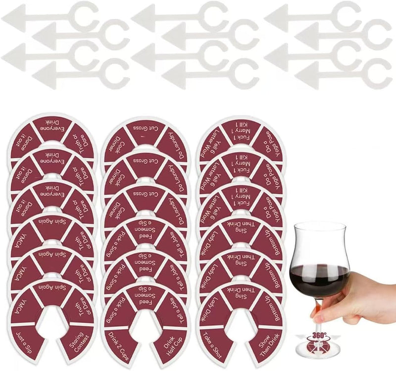 Wine Not Spin-Party Drinking Games for Adults, 18pcs Party Drinking Game for Game Nights, Funny Wine Spinner Party Game, Roulette Drinking Game for Adults Bachelorette Party Couples Novelty Gift