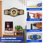 Wrestling Belt Wall Display Holder Compatible with WWE Belts, Wooden Horizontal Championship Belt Hanger Wall Mount, Durable & Easy to Install Title Belts Rack Organizer