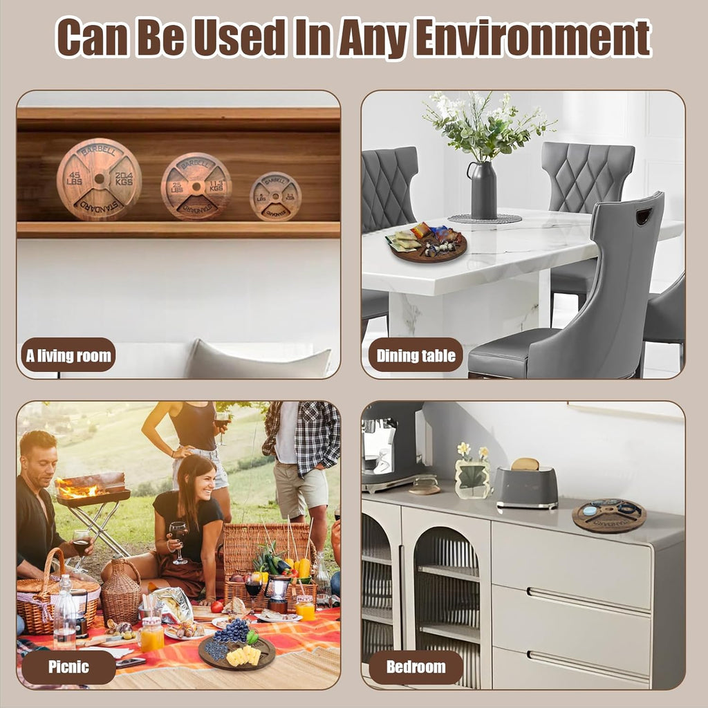 DAUCHVNY Weight Plate Cheese Tray, 45 lbs Weight Plates Charcuterie Plate Tray, Deli Plates for Meats and Cheese (Measures 13" (does not weigh 45lbs))