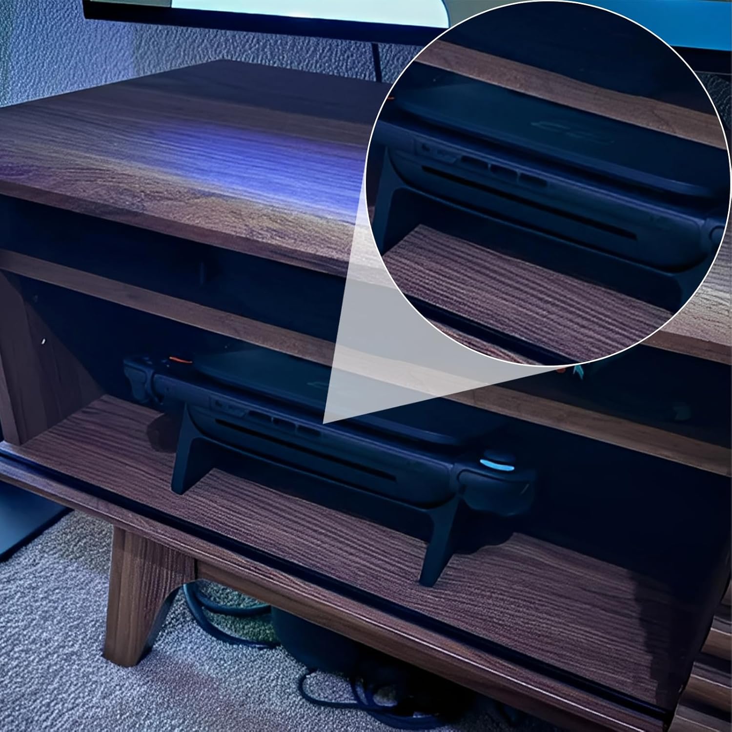 Falnvita Game Consoles Stand for Switch 2 (2025), Horizontal Angled Airflow Dock Stand for Switch 2 Shelves, Game Console Accessories for Shelves, Easy Docking and Undocking