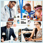 6pcs Badge Buddy Pin Holder for Displaying Badges Accessories, Badge Pin Holder for Horizontal and Vertical Use, Suitable for Nurse ID Cards, Student ID Cards, Employee Cards