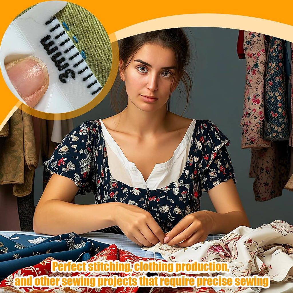 Sewing Templates, Sewing Template Kit for Consistent Stitches, Equal Stitch Sewing Templates with 3 Sizes (4mm, 3mm and 2mm), Quilting and Sewing Aids, DIY Sewing Tools