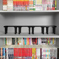 Bantlou 2 Pack Shelf Riser for Displaying Two Rows of Books on a Single Shelf, Wooden Adjustable Heigh Manga Display Stand, Space-Saving Display Stand for Books, Manga, DVDs, CDs